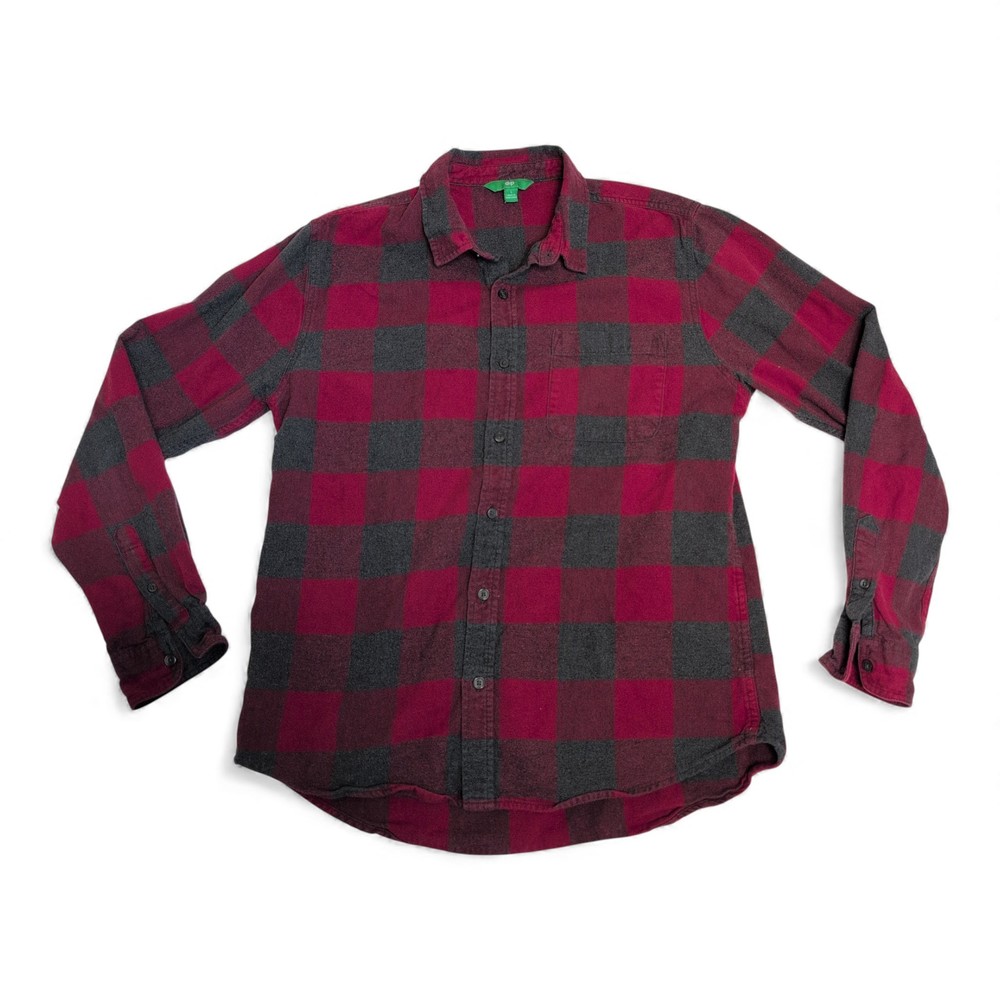 Dip Red & Gray‎ Buffalo Plaid Button-Down Shirt L